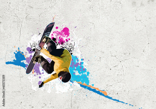 Board z aluminiowym obramowaniem Obraz graffiti