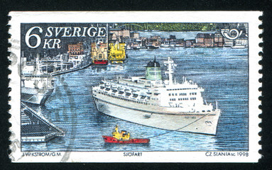 Poster - Cruise Ship Albatros in Stockholm Harbor