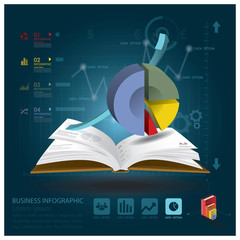 Canvas Print - Business Infographic With Open Book Learning Style