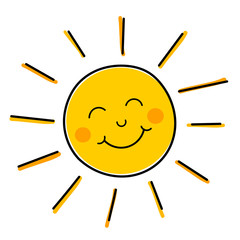 Wall Mural - smiling sun vector