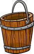 © Igor Zakowski - wooden bucket retro cartoon clip art