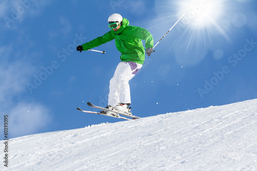 Board z aluminiowym obramowaniem Narciarz