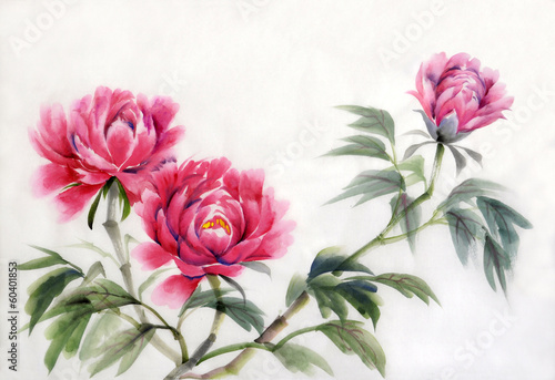 Tapeta ścienna Trzy peonie