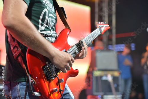 Obraz na płótnie canvas czteroczęściowy "tetraptyk" Rockowa gitara