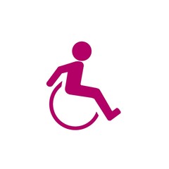 Sticker - Personne handicapée en fauteuil roulant rose