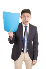 hispanic businessman with folder