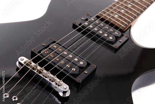 Obraz na płótnie canvas trzyczęściowy "tryptyk" Gitara elektryczna, z bliska