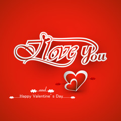 Wall Mural - calligraphic i love you with heart colorful card background vect