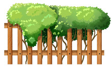 A Wooden Fence With Green Plants