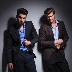 Sticker - dramatic picture of two fashion male models