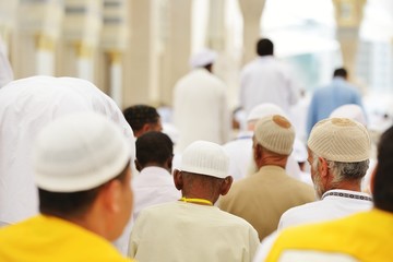 Muslim people in crowd