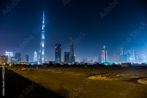 Fotografie, Obraz Dubai panorama and Burj Khalifa is currently the tallest buildin