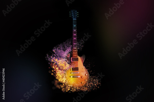 Obraz na płótnie canvas dwuczęściowy "dyptyk" Lekka gitara - gitara