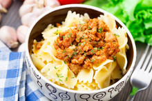 Pasta Bolognese In A Bowl