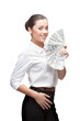 © photo-nuke - smiling young business woman holding money