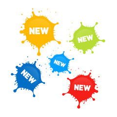 Canvas Print - Colorful Vector Stains, Splashes With New Title