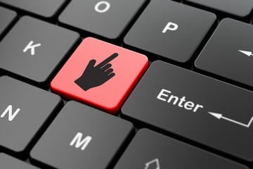 Web development concept: Mouse Cursor on computer keyboard