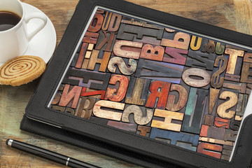 Canvas Print - typography concept on digital tablet