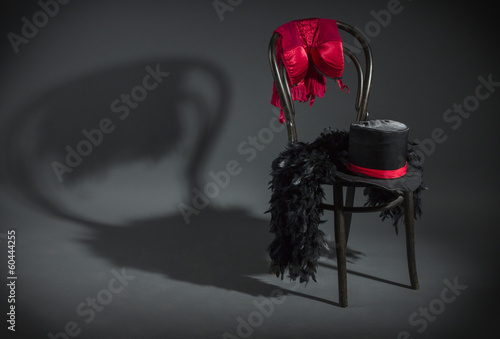 Fotografie, Obraz On retro chair is a cabaret dancer clothing.