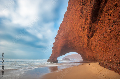 Obraz na płótnie canvas trzyczęściowy "tryptyk" Legzira beach, maroko