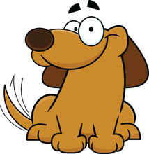 Happy Cartoon Brown Dog