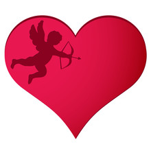 Cupid In Heart Background