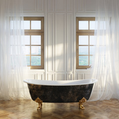 Wall Mural - Luxury Retro Bathtub In Modern Room Interior 1st Version