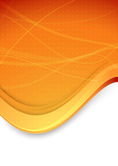 Wall Mural - abstract banner with waves in orange color