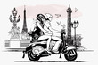 couple on  a scooter in Paris
