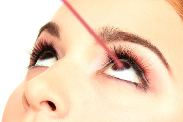 Woman eye with laser correction