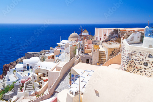 Fotoboard na płycie Biały architektura oia miasto na wyspie santorini, Grecja