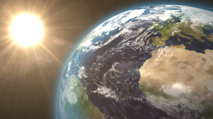 Aufkleber - Revolving earth and bright sun