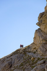 Sticker - Wanderer in den Dolomiten - Alpen