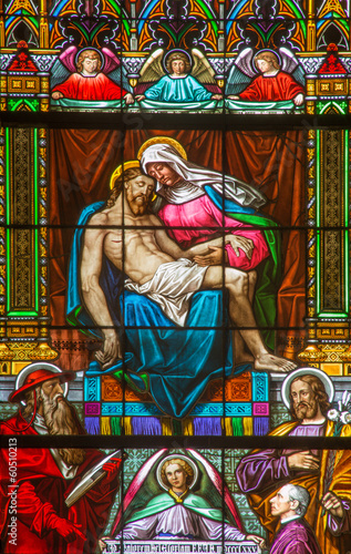Board z aluminiowym obramowaniem Bratysława - pieta na szybie w katedrze