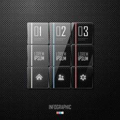 Glass infographic template design