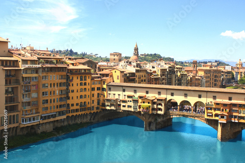 Plakat na papierze fotorealistycznym Widok z Ponte Vecchio, Florencja