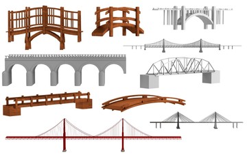 Wall Mural - realistic 3d render of bridges