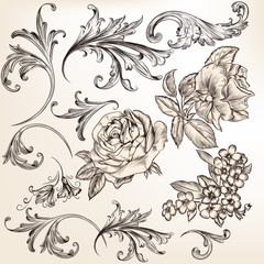 Wall Mural - Collection of vector decorative flourishes for design