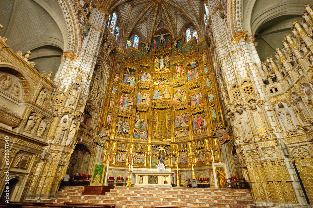 The Cathedral in the historic city of Toledo in Spain - obrazy, fototapety, plakaty 