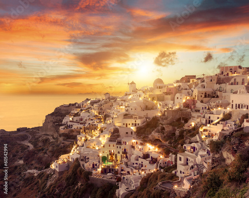 Fotoboard na płycie Widok na Oia w santorini
