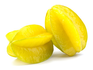 Carambola - starfruit isolated on white background