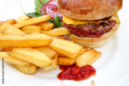 Tapeta ścienna Amerykański burger z serem