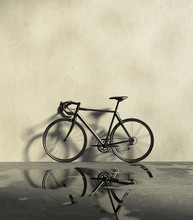 Road Racing Bicycle  In A Grungy, Wet And Dirt Place