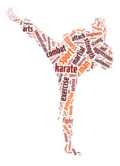 Wall Mural - Words illustration of the martial arts fighting