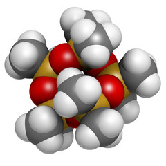 Decamethylcyclopentasiloxane (D5) molecule. Cyclic silicone.