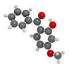 Poster - Oxybenzone sunscreen molecule.