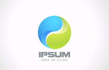 Poster - Logo Sphere abstract design. Green technology business
