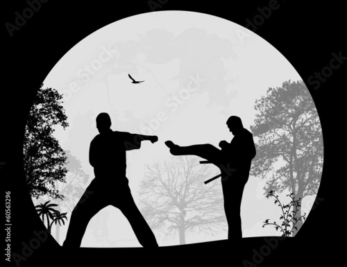 Naklejka samoprzylepna Karate w pięknym miejscu
