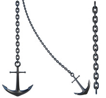 Anchors With Chain Isolated OnWhite Background. 3D Illustration