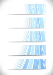 Wall Mural - set of theme cards with blue waves